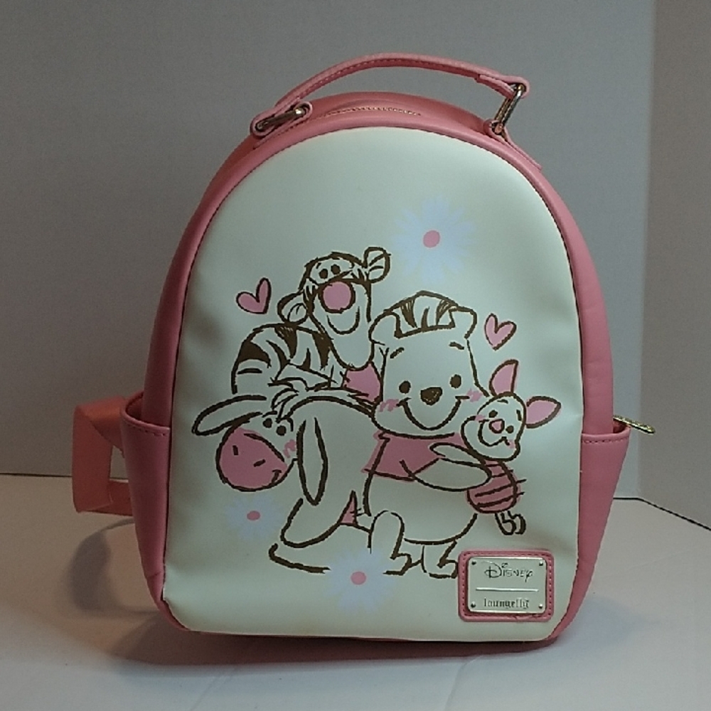 Disney Pink and White Winnie the Pooh Backpack Loungefly
